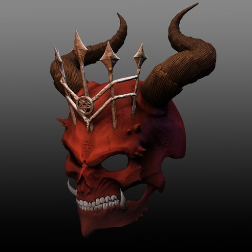 👹 Demon mask・ STL File for 3D printing・Cults