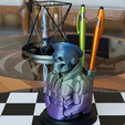 1080-6.png Tactical Skull Pen Holder & Katana Bust! ⚔️ (Functional Desk Art)
