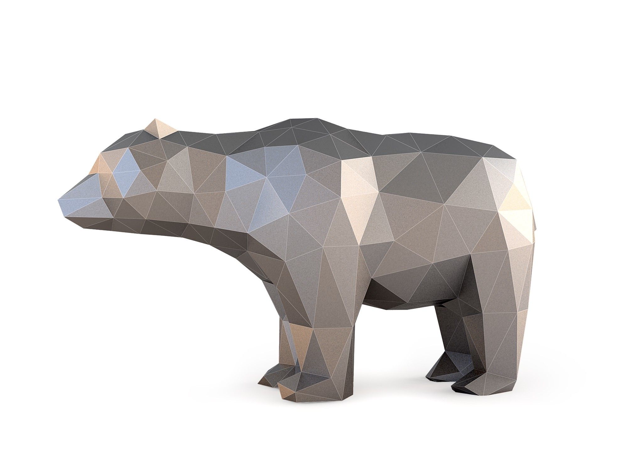 Low Poly Bear_View020005.jpg Download OBJ file Low Poly Bear • 3D printer object, FORMBYTE