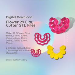 Cover-7.png 3D file Flower 29 Clay Cutter - Hoop Floral Summer STL Digital File Download- 10 sizes and 2 Earring Cutter Versions, cookie cutter・3D printer design to download