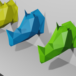 3rinos1.png Rinocer LOW POLY DECOR WALL