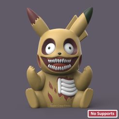 HalloweenPikachuV01.jpg Fichier STL POKEMON - HALLOWEEN HORROR PIKACHU (EASY PRINT NO SUPPORT)・Design pour imprimante 3D à télécharger