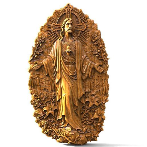 Sacred Heart of Jesus   3D Relief STL for CNC Router