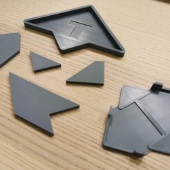 Printed Separate Parts-1.jpg Free STL file T puzzle with case・3D printing design to download