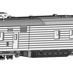 render.jpg Model of Soviet refrigerating train diesel-electric station car in 1/87 scale (H0)