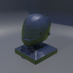 Valtteri-Bottas-1.png Файл STL Valtteri Bottas Formula 1 racing helmet with stand・Модель для загрузки и 3D печати