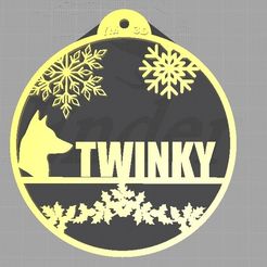boule-modele-twinky.jpg Fichier STL Boule de Noel chien・Design imprimable en 3D à télécharger