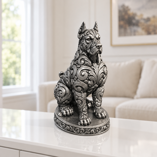 Dobermann sitzend Ornament STL & 3MF - 4 Größen, Bambu Lab A2L und P2S, 8 Bilder | FehnFactory