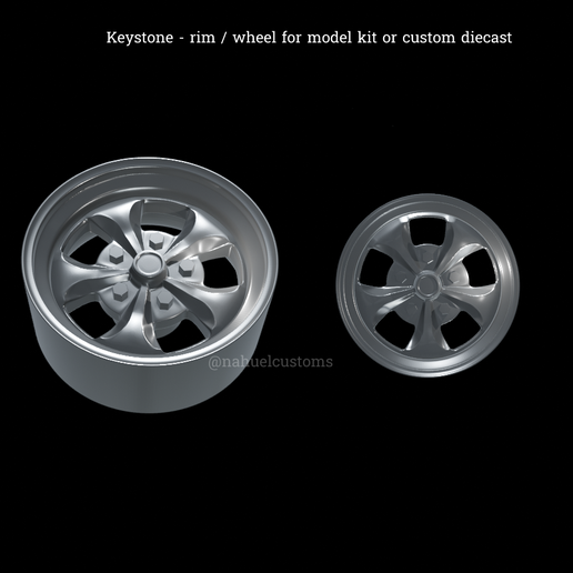 🛞 Keystone - rim / wheel for model kit or custom diecast・ STL File for ...