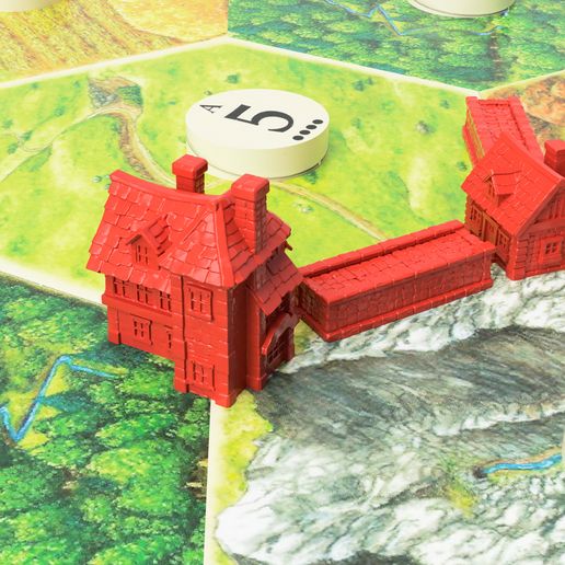 Catan Game Pieces – Robber, Settlement, City & Road (STL)