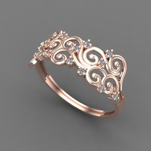 WOMENS DIAMOND SIGNET RING WOMEN RINGS 3DMODELS 3D PRINT MODEL 3D PRINT MODEL 3D model