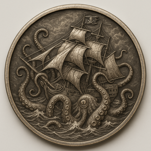 from the depths no ship returns coin (double sided) 3D model