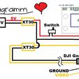 Wiring Diagramm @ 6,6 - 8,4V Vv. Pes XT30. XT30. ’ DJI Goggle Jack/Plug GROUND: FPV Groundstation Eachine Pro58 Analog Receiver Module