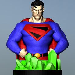 Preview1.jpg Download file Superman Kingdom Come Bust 3D print model • Model to 3D print, leonecastro