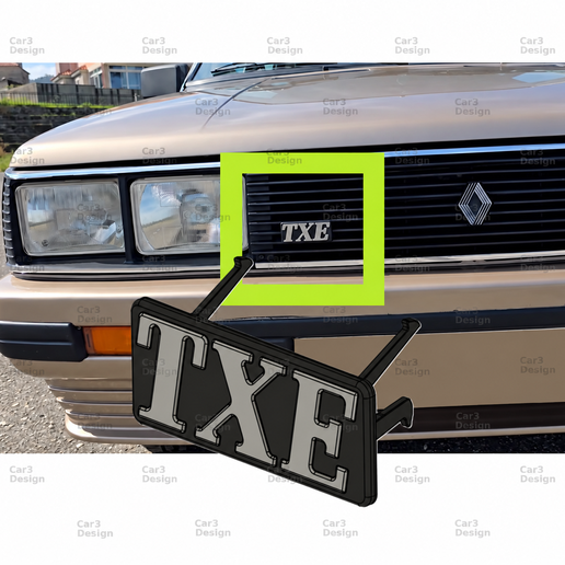 TXE RENAULT 11 GRILLE EMBLEM ANAGRAM LOGO BADGE MONOGRAMME [77 00 771 195]