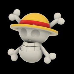 one-piece-flag-v14a.png Free STL file One Piece Jolly Roger (ワンピース)・3D print design to download