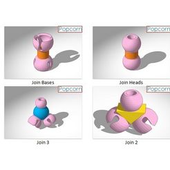 Joins.jpg Free 3D file Popcorn Joins・3D printing template to download
