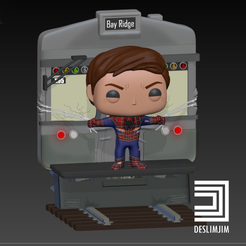 Spiderman-Deslimjim.png 3D file Spiderman 2 Homem Aranha Funko Pop Epic Scene・3D printer model to download
