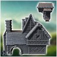 4.jpg Tiled-roof medieval building with fireplace, access staircase and archway (19) - Medieval Gothic Feudal Old Archaic Saga 28mm 15mm RPG