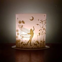 fairy-curve-lamp-1.jpg Archivo STL Pantalla de lámpara de hadas curvada・Plan para descargar y imprimir en 3D