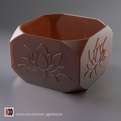vase-0009-lotus-planter-vase-stl-09.jpg Файл STL Ваза 0009 - Ваза для растений с лотосом・3D-печатная модель для загрузки