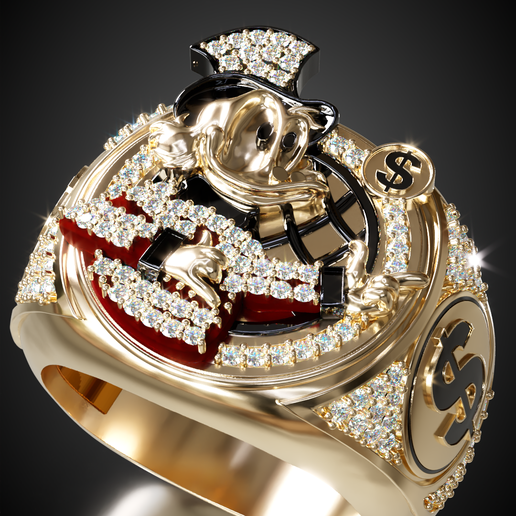 Luxury Scrooge McDuck Iced Ring