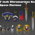 Custom 7 inch Ultramarines Gear for Factory Space Marines Custom 7 inch Ultramarines Gear for Factory Space Marines