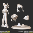 E.png Altria Pendragon / Saber - Cute Royal Outfit - Fate Series Anime Figure - 3D Printing