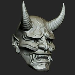 111.jpg Descargar archivo OBJ Máscara tradicional japonesa Hannya Máscara Oni Máscara Samurai Modelo de impresión 3D • Objeto para impresión 3D, Maskitto