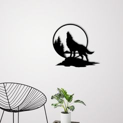 Demo.jpg STL file Howling Wolf wall decoration・3D printer design to download, 3dprintlines