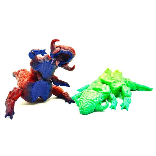 Horned Lava Dinosaur - Articulated - Print in Place - Flexi - 3D model önizlemesi