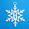 HSnowflakeInitialGiftTag3DPhoto.jpg Letter H - Snowflake Initial Gift Tag Ornament