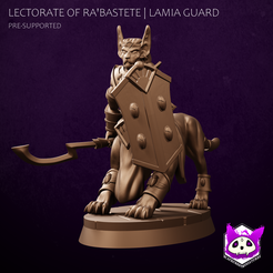 Lamia-Guard-Male-F.png 3D file Lectorate of Ra'Bastete | Lamia Male Guard・3D print design to download
