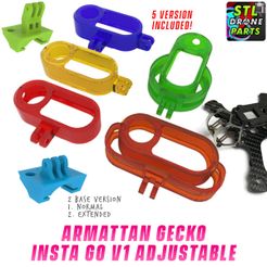 3.-Armattan-Gecko-Insta-Go-V1-Adjustable-Mount-1.jpg STL file Armattan Gecko Insta Go V1 Mount・Model to download and 3D print