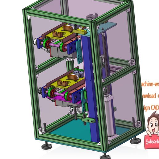 industrial-3D-model-Double-layer-conveyor2.jpg 工业 3D 模型 双层输送机