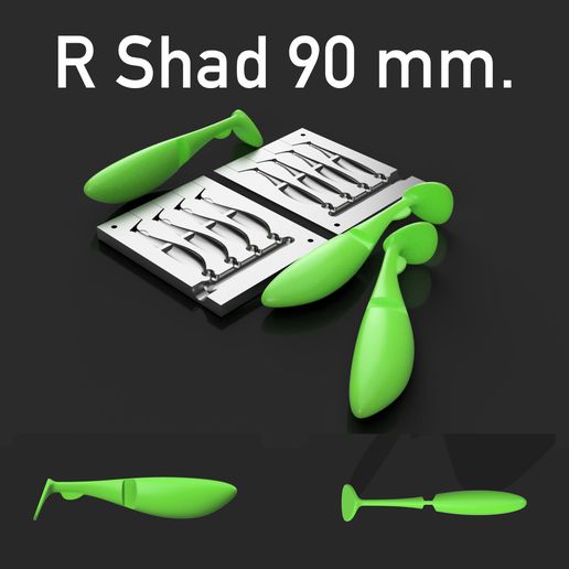 MOLD R-SHAD 90 mm. 3D STL, STEP FILE FOR CNC AND 3D PRINT 3D model