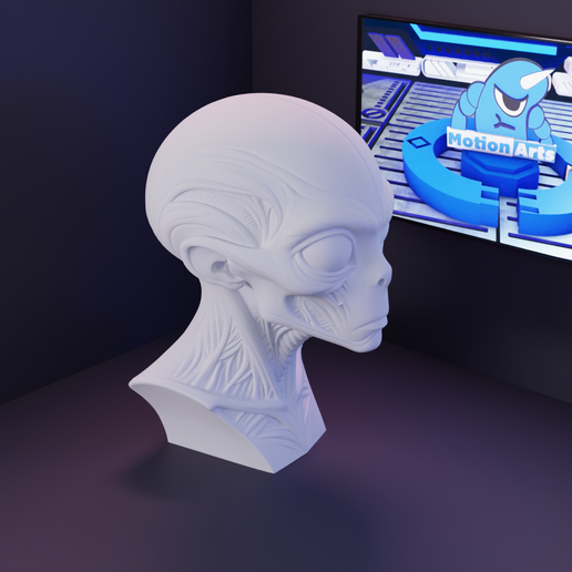 Realistic Alien Head 3D model
