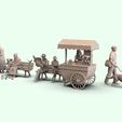 2.924.jpg Street Scene People Bench Vendor Cart for 3D Printing Diorama 3D print model