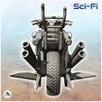 4.jpg Post-apo motorbike with front spikes and double machine gun (4) - Future Sci-Fi SF Post apocalyptic Tabletop Scifi