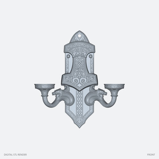 Twin-Cup Dragon Sconce Sculpture – STL for 3D Printing