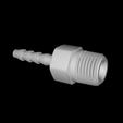 Hose-Fitting-125-09-wireframe.png Air Hose Barb Fitting 1/8"