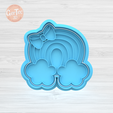 1.912.png RAINBOW CLOUDS AND CUFFS Cutter + Stamp / Cookie Cutter