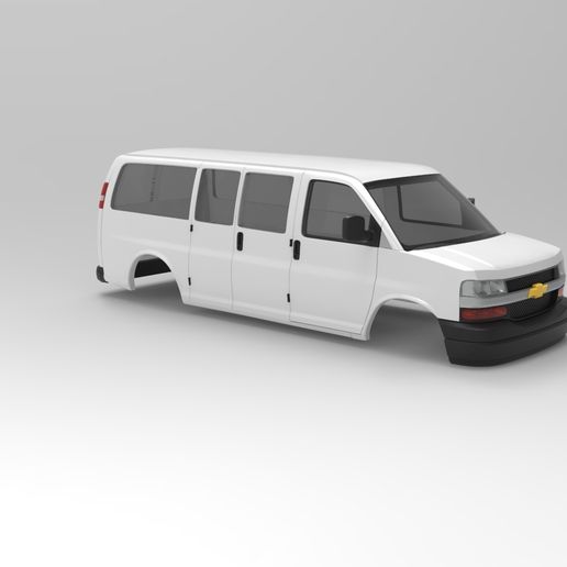 🚐 2018 Chevy Express Passenger Van RC Body Shell・ STL File for 3D ...