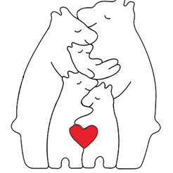5.png Archivo STL BEAR MAMA KID FAMILY 5 DECOR puzzle・Objeto de impresión 3D para descargar