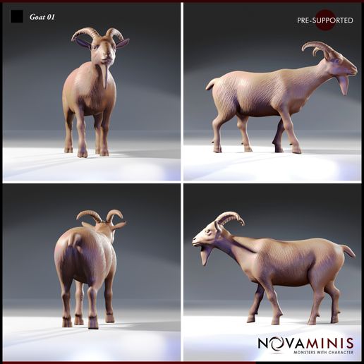 🐐 Goat 01・ 3D File for 3D printing・Cults