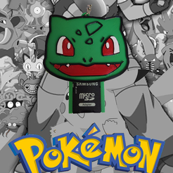 2.png 3D file Bulbasaur Pokemon keychain with SD slot・3D print object to download