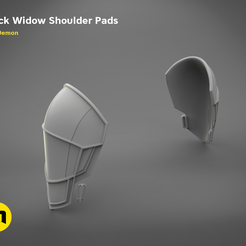 Main.png Файл 3D White shoulder armor – BLACK WIDOW 3D PRINT MODEL・3D модель для печати скачать, 3D-mon