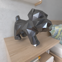 Yorkie-Dog.png STL file Yorkie Dog Lowpoly・3D printer model to download