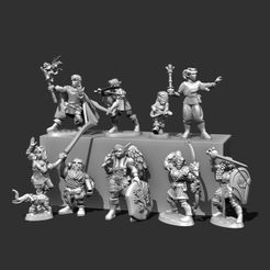 !Group.jpg Fichier STL gratuit Caractère du joueur Pt 4・Modèle à télécharger et à imprimer en 3D