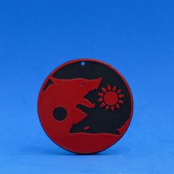 1.jpg STL file Wolves Yin Yang Keychain・3D printer model to download